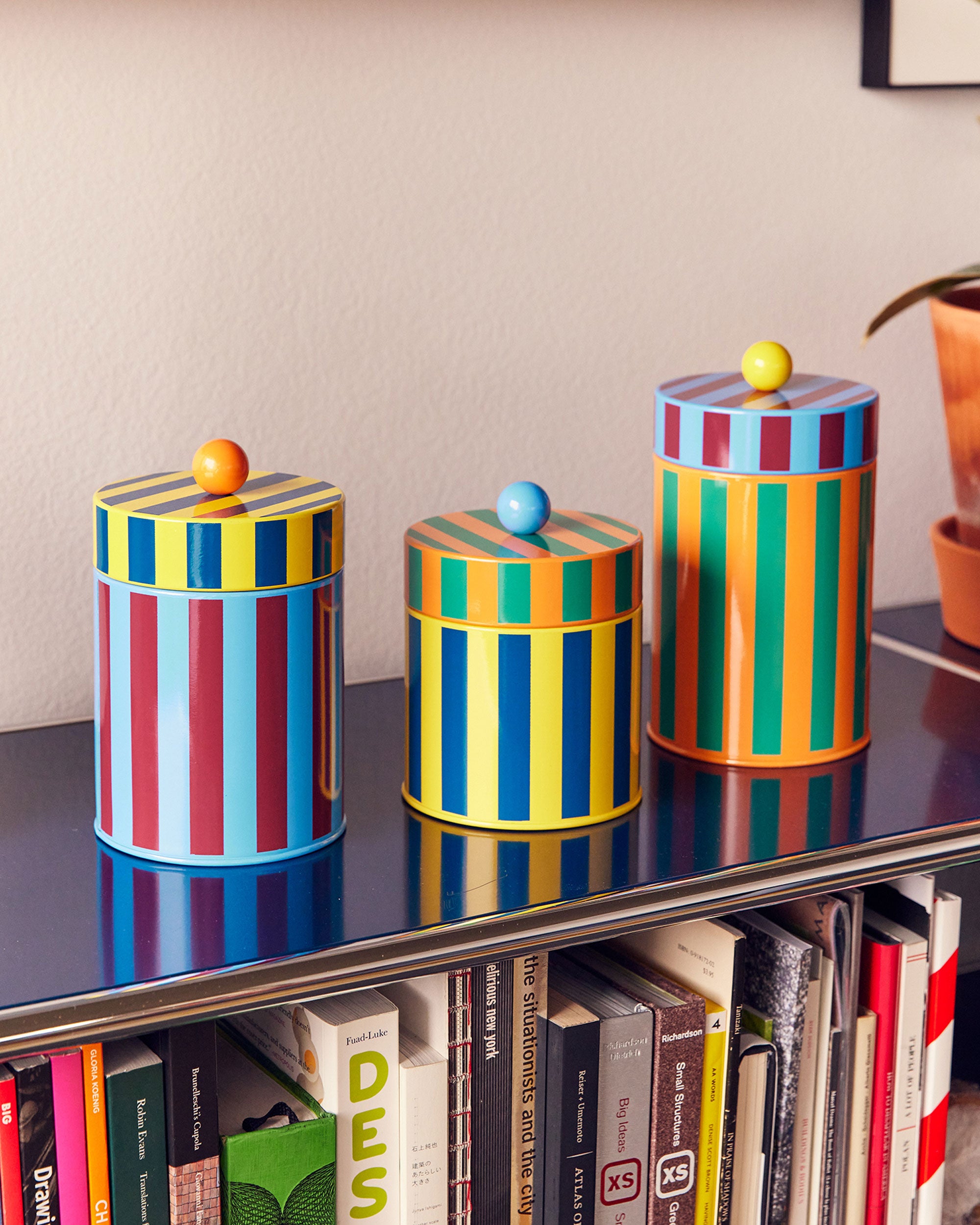 Dusen Dusen Striped Canisters set of three 