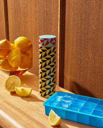 Scallop thermal bottle with lemon slices and ice