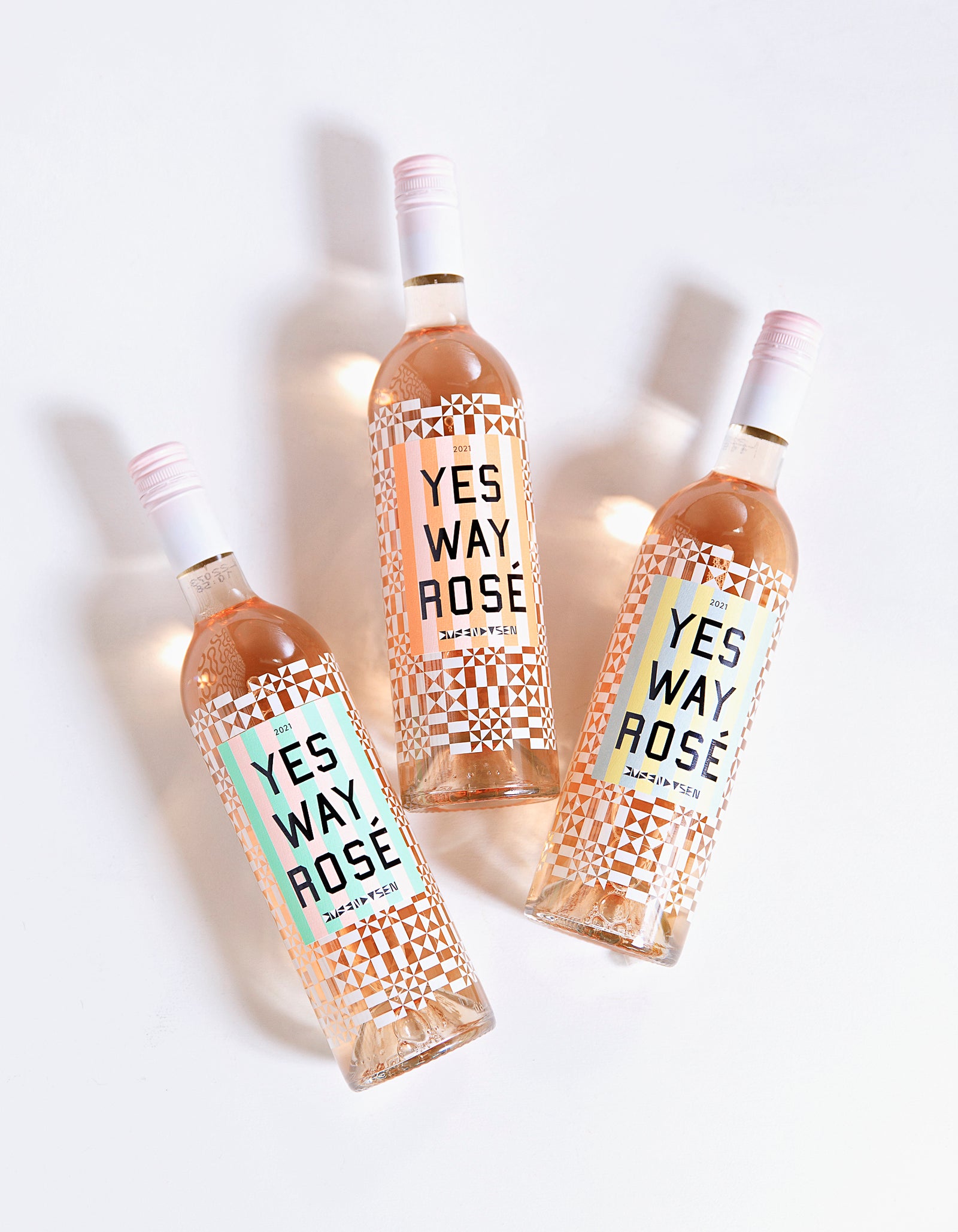 three bottles of yes way rose