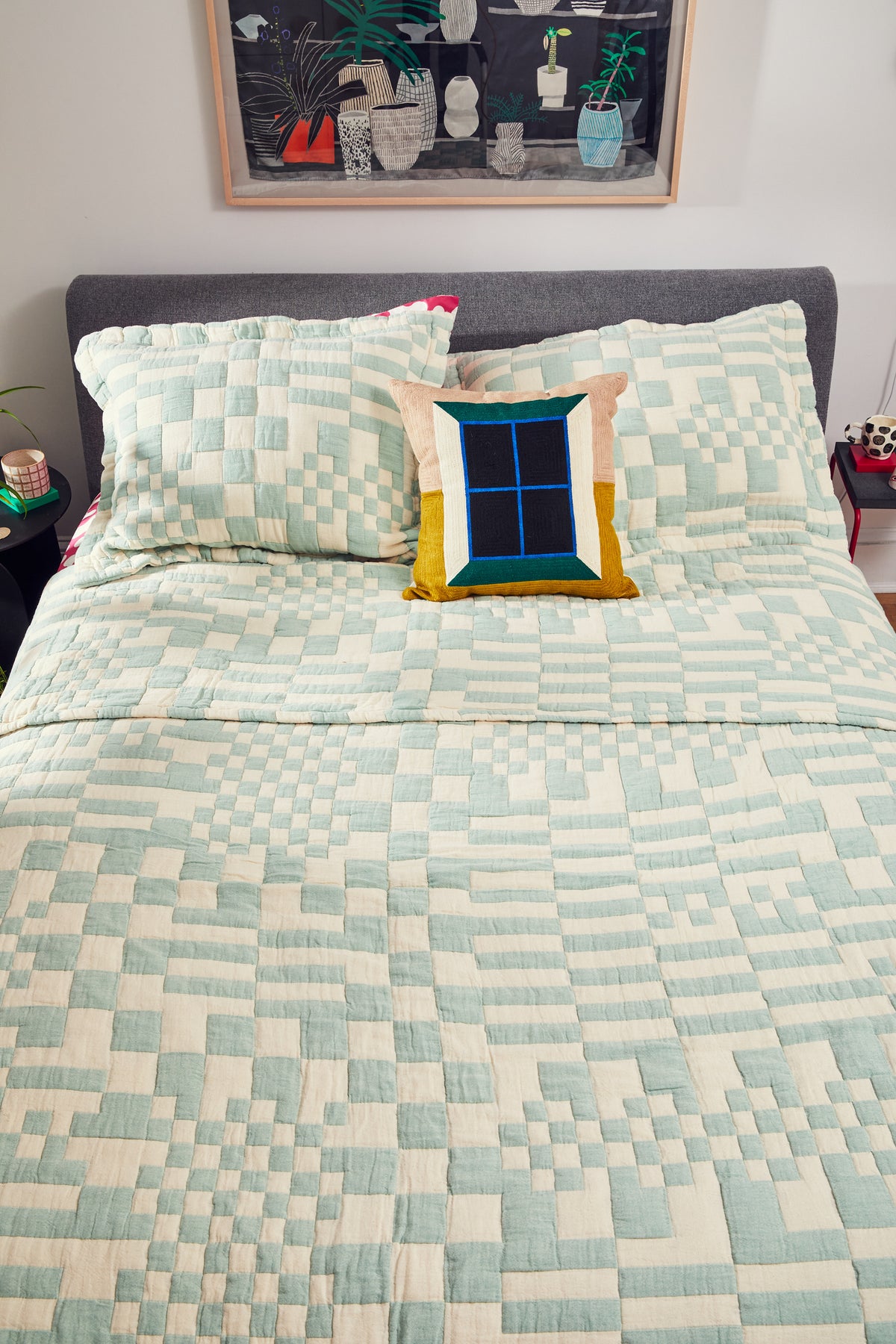 Dusen Dusen Green Check Sham Set of 2