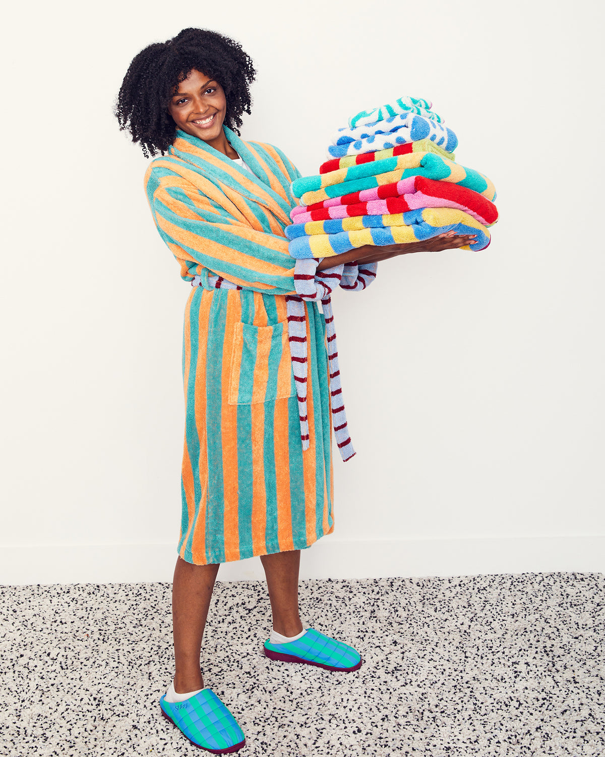 Cantaloupe Stripe Bathrobe