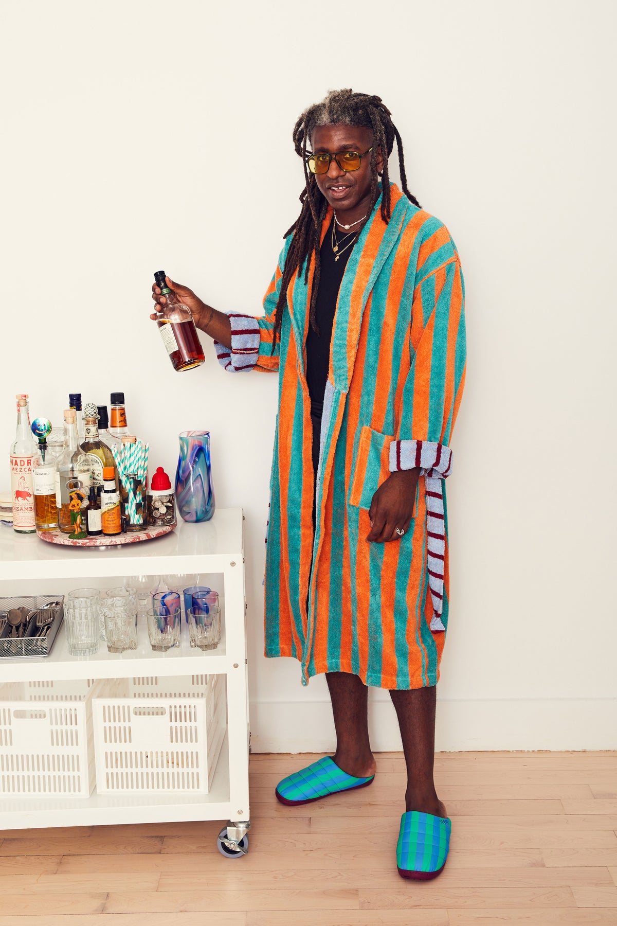 Cantaloupe Stripe Bathrobe