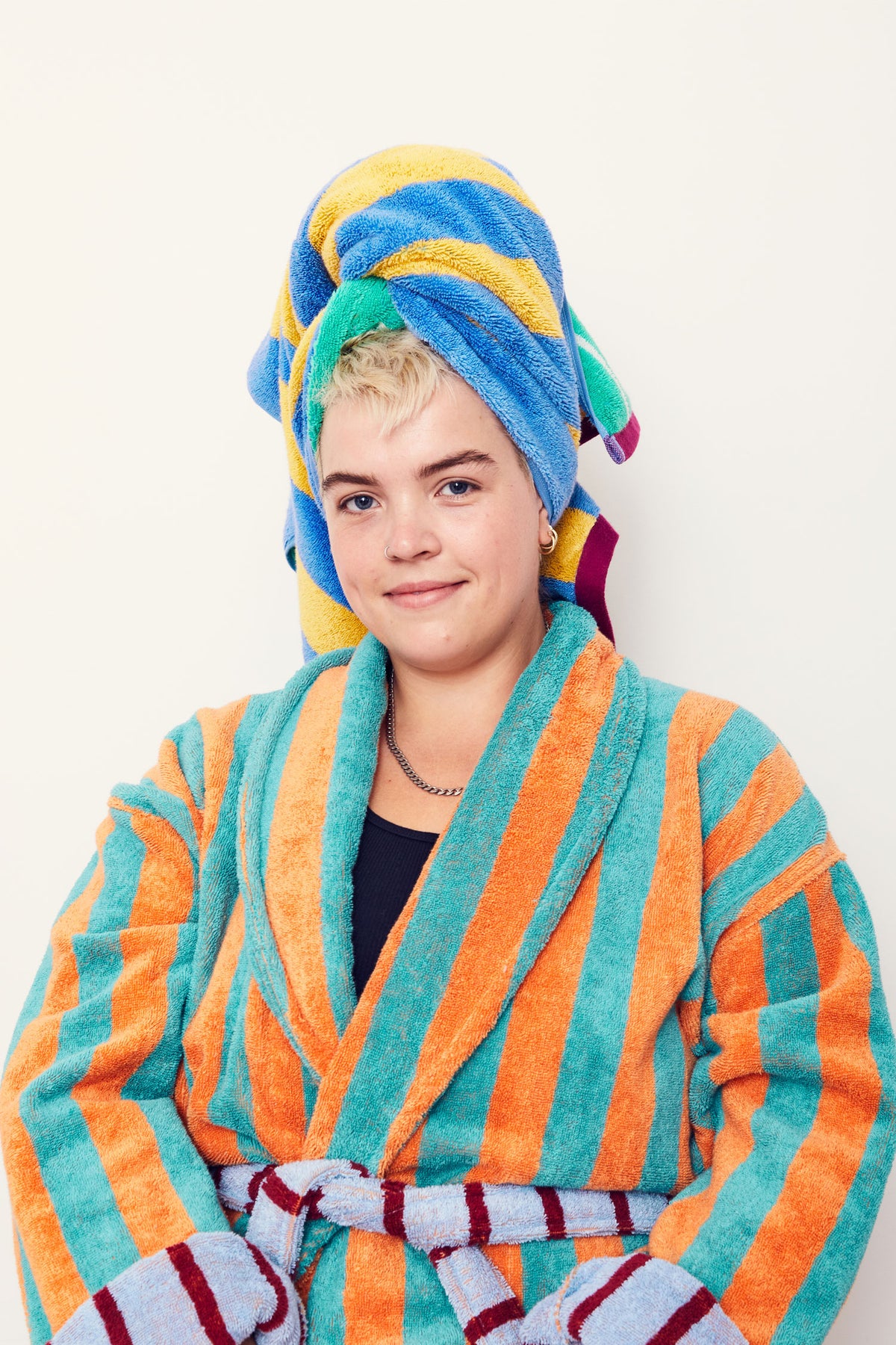 Cantaloupe Stripe Bathrobe
