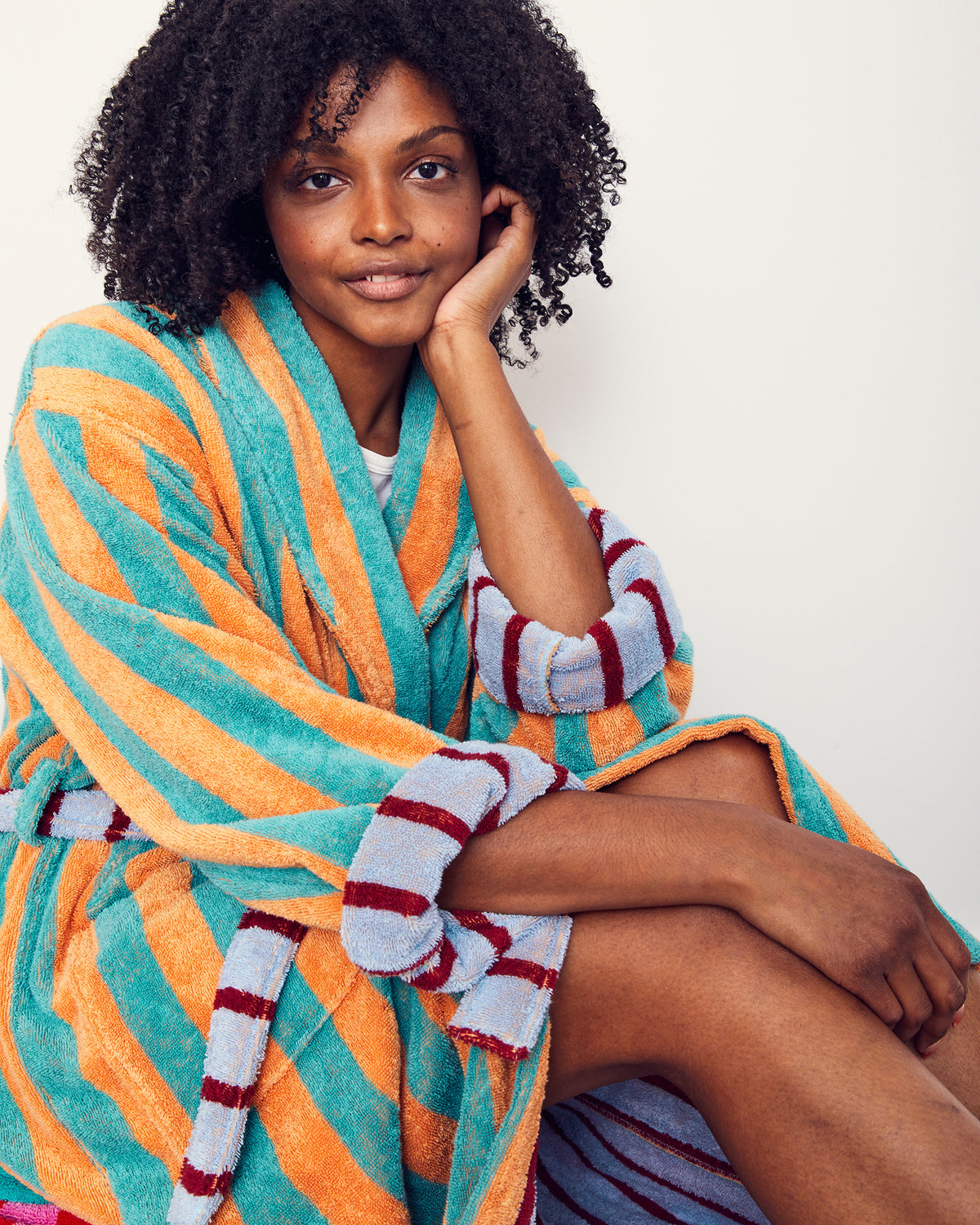 Cantaloupe Stripe Bathrobe