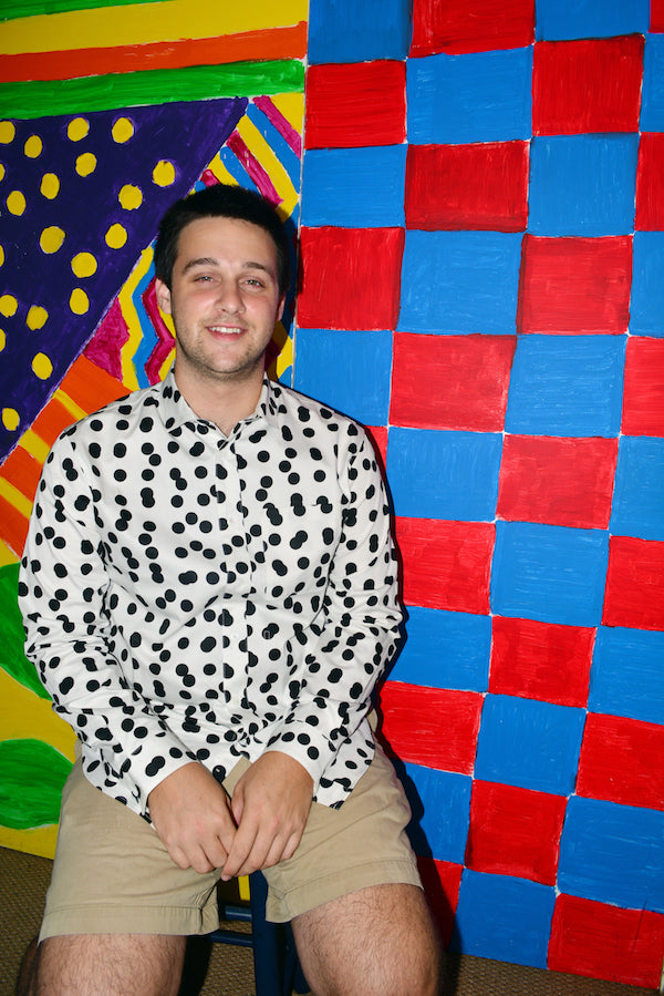henry in black and white pattern button up