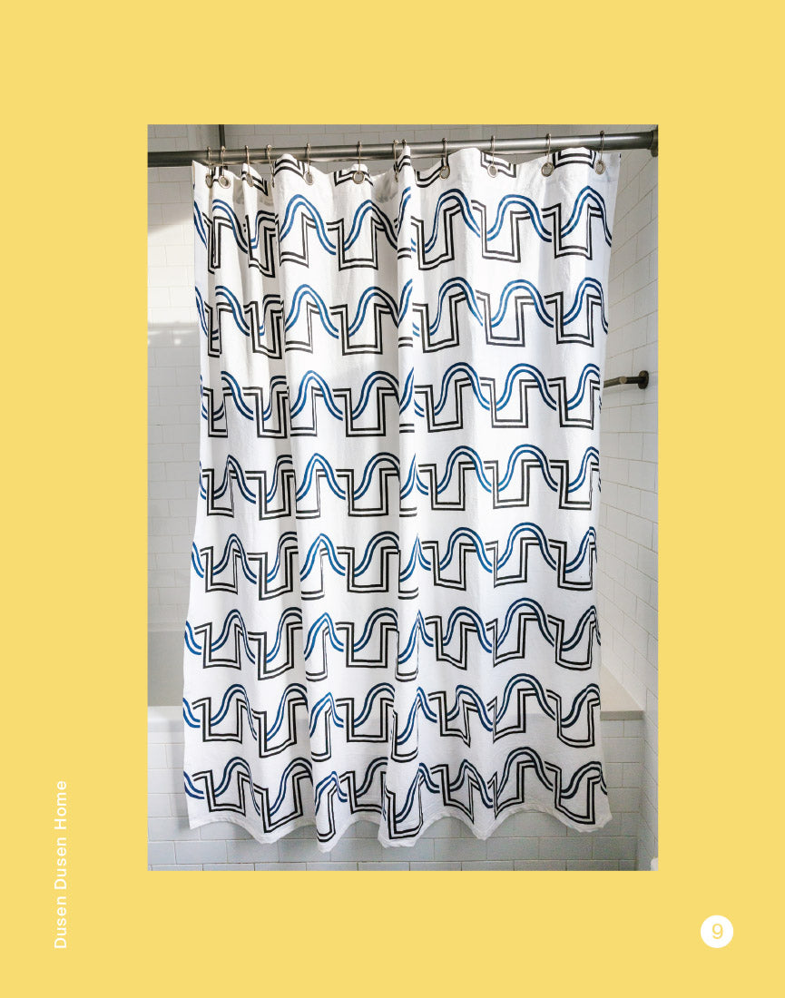 geometric pattern shower curtain