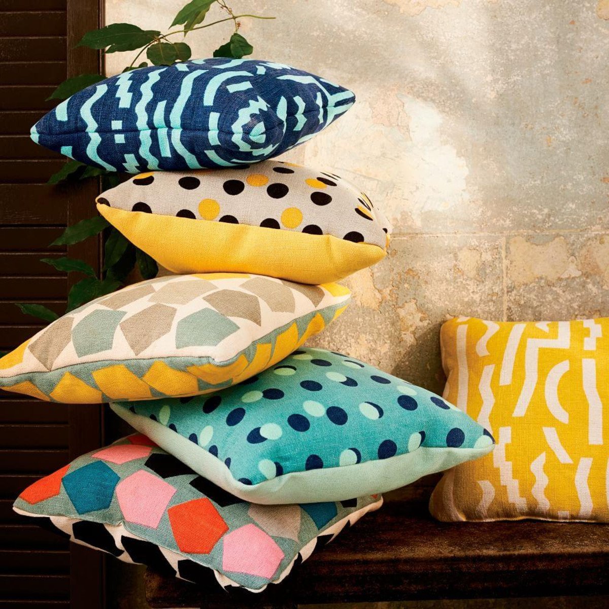 stack of multicolor pillows