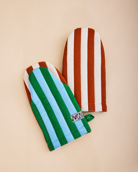 Striped Oven Mitts