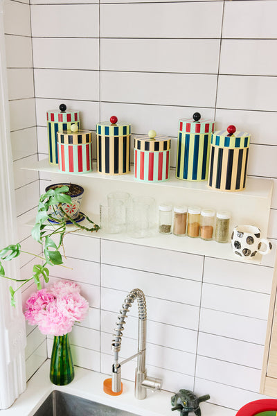 Striped Canisters - Set of Three