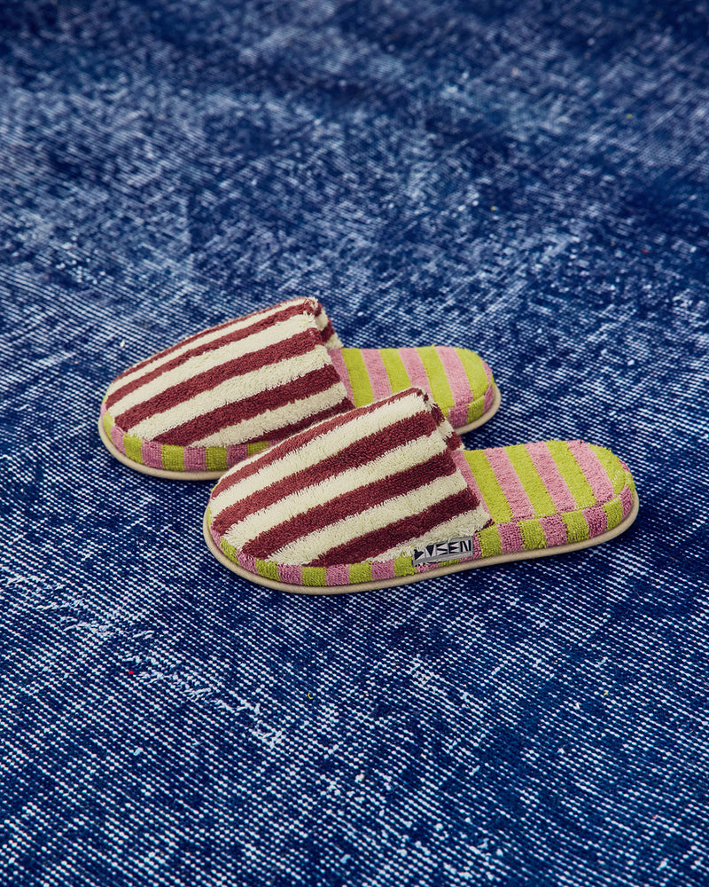 Terry Stripe Slippers