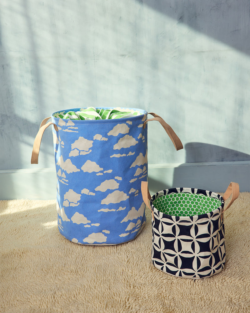 Quilt and cloud pattern bins