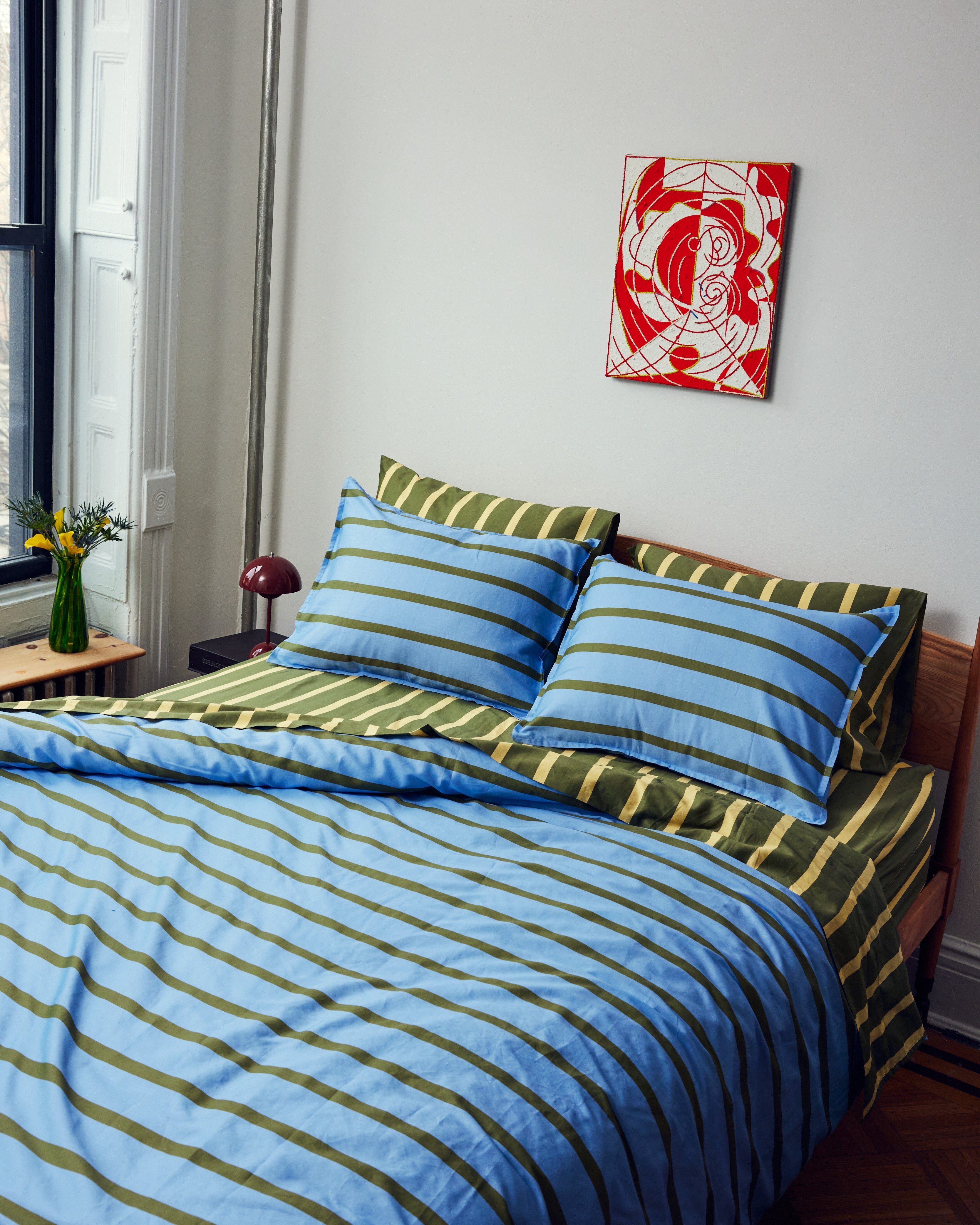 Cornflower Stripe Duvet Set | Dusen Dusen