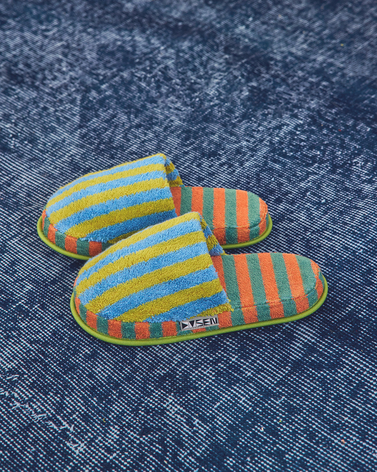 Terry Stripe Slippers