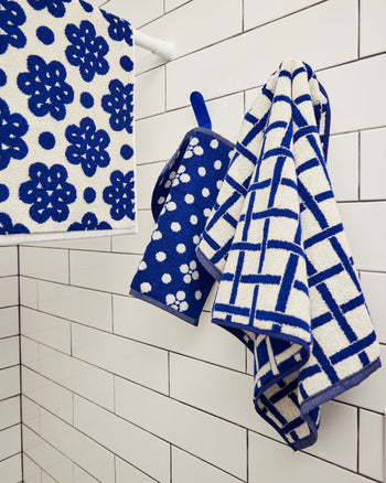 Washcloth Hand towels hanging up 