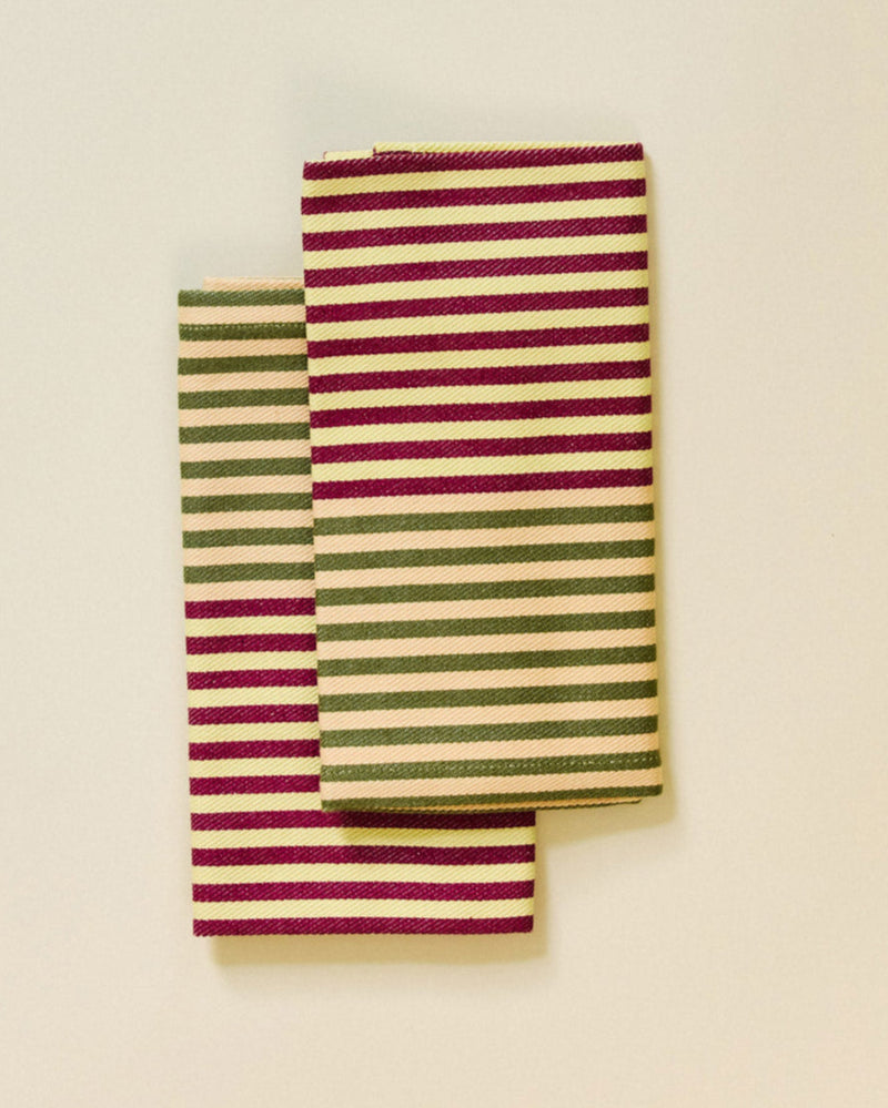 Two striped napkins set of 2 honey color 