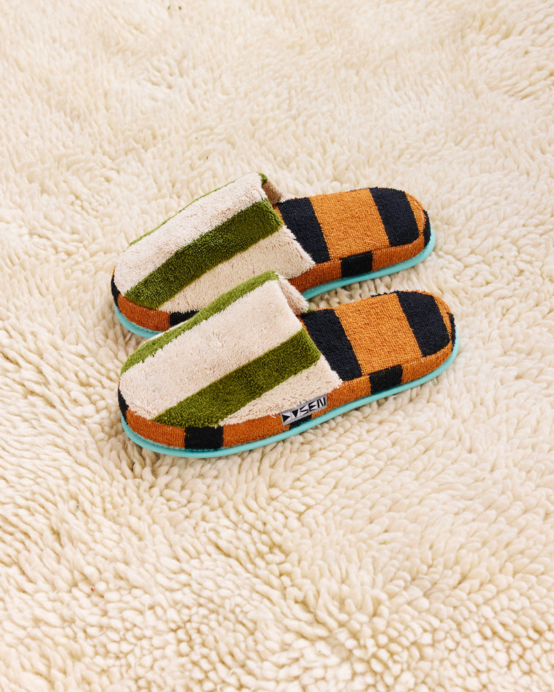 Terry Stripe Slippers