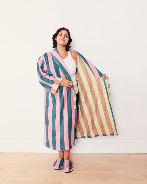 Martine Stripe Bathrobe, Large