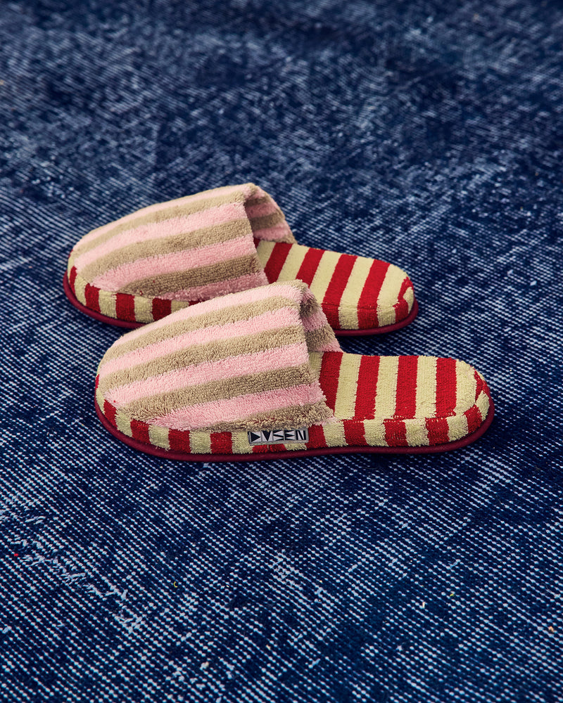 Terry Stripe Slippers