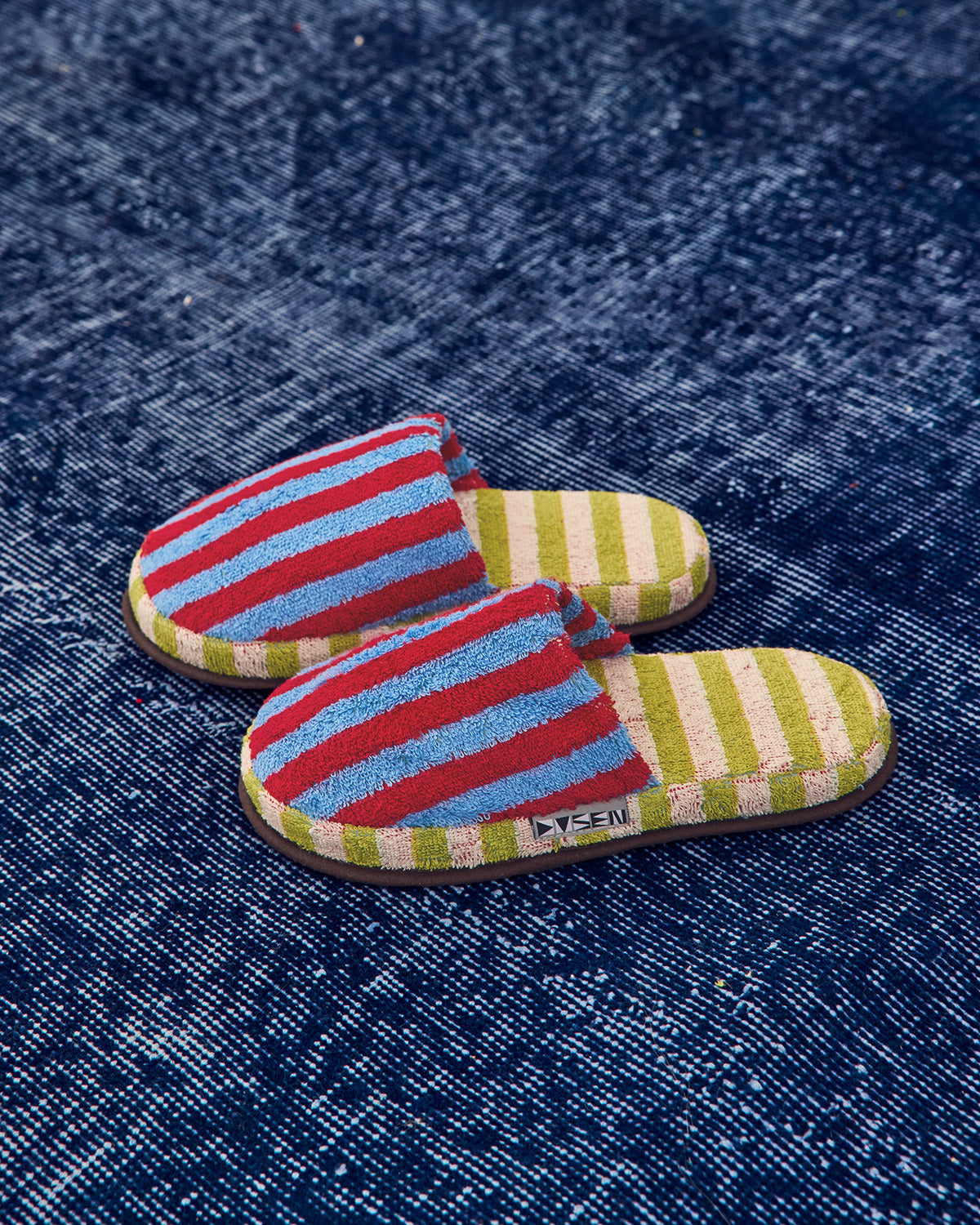 Terry Stripe Slippers