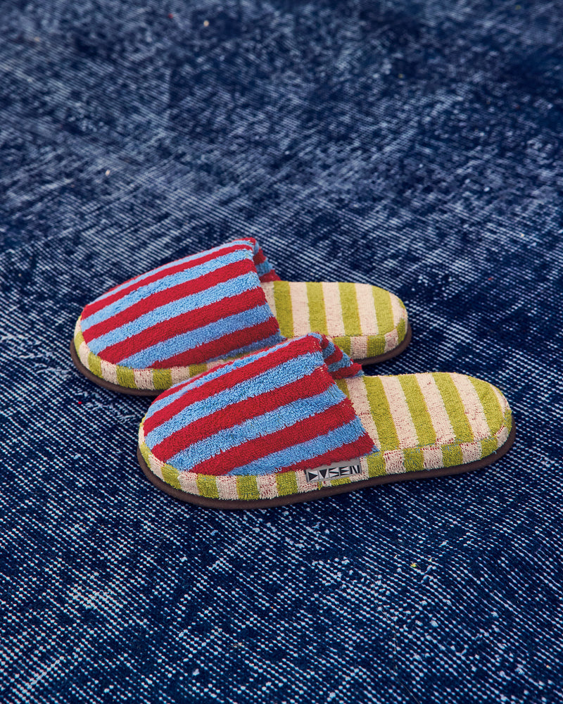 Terry Stripe Slippers