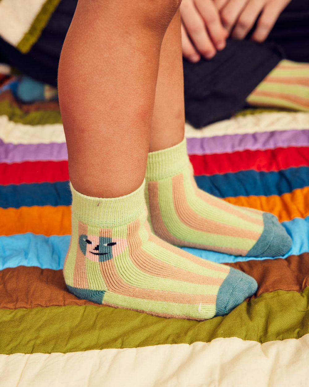  Martine Stripe sock on model's foot