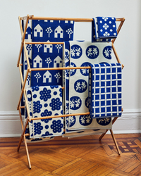 Navy Pattern Towels