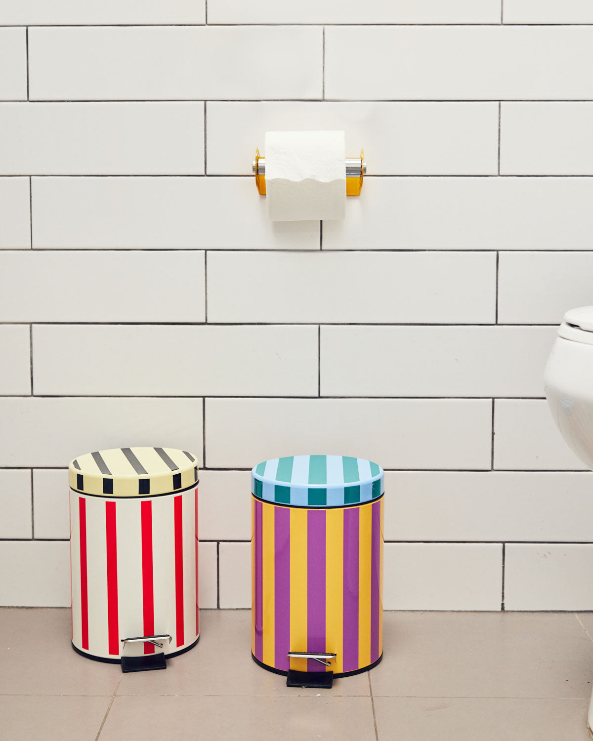 Trash bins in Ronnie and Stucco Dusen Dusen pedal and powdered steel