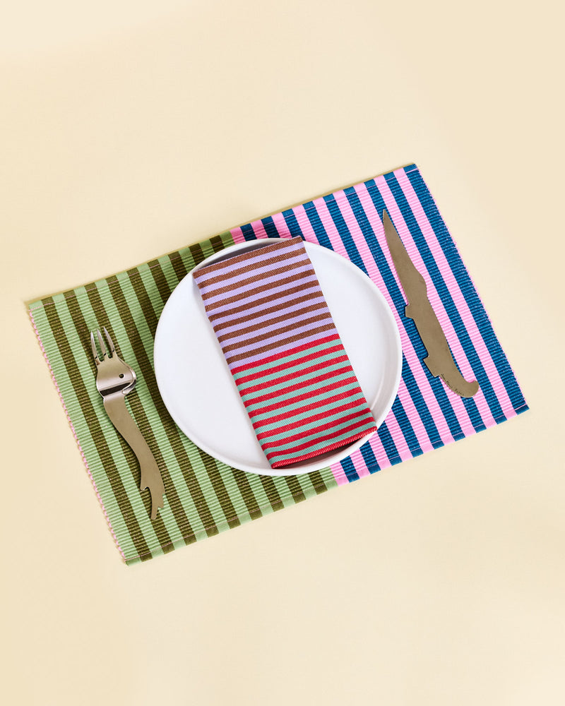 Rosemary Placemat with Cinnamon Napkin 