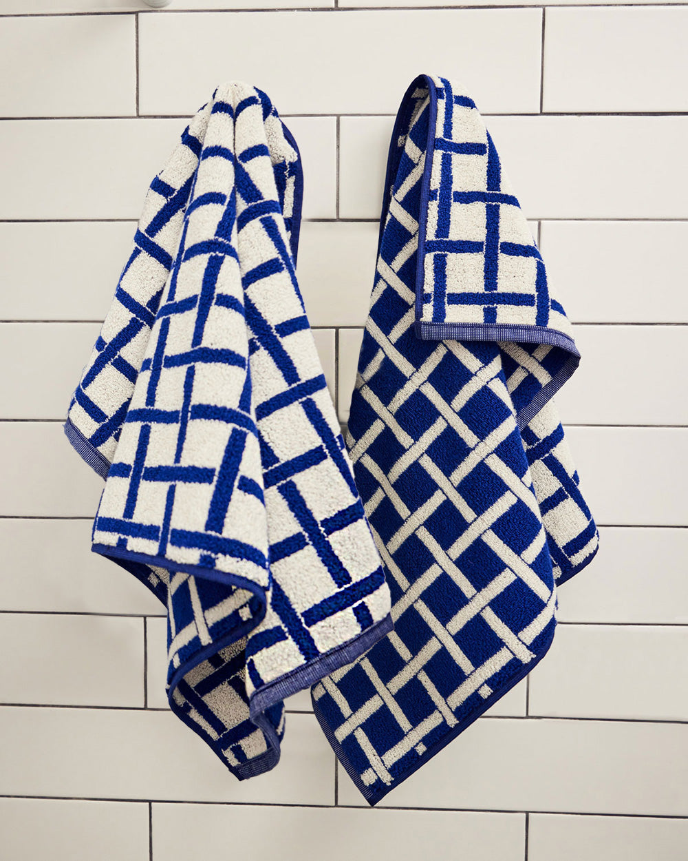 Navy Pattern Towels