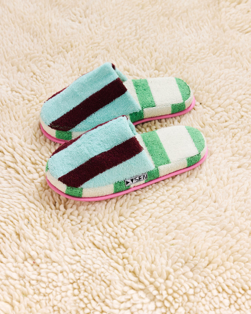 Terry Stripe Slippers