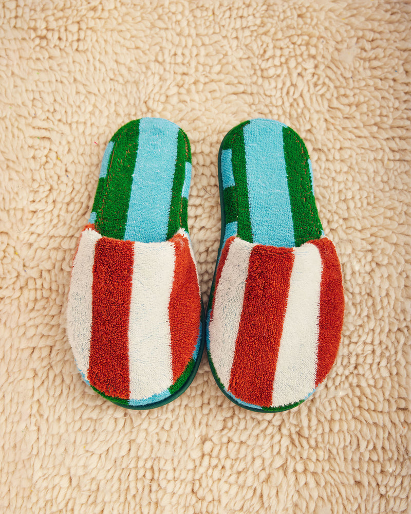 Terry Stripe Slippers