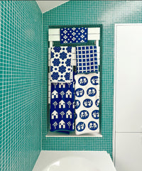 Navy Pattern Towels