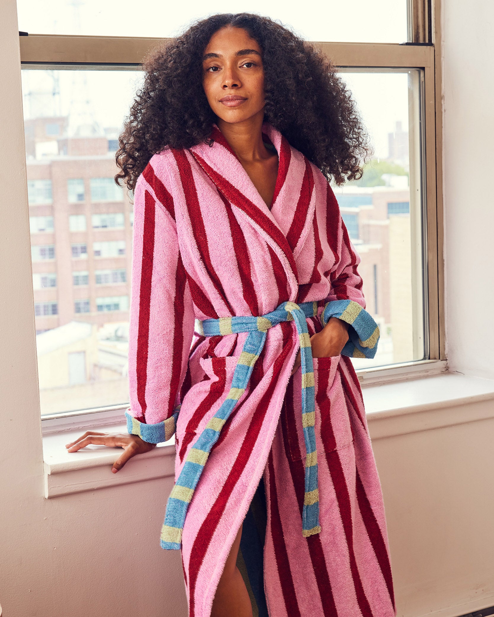 Magnolia Stripe Bathrobe | Dusen Dusen