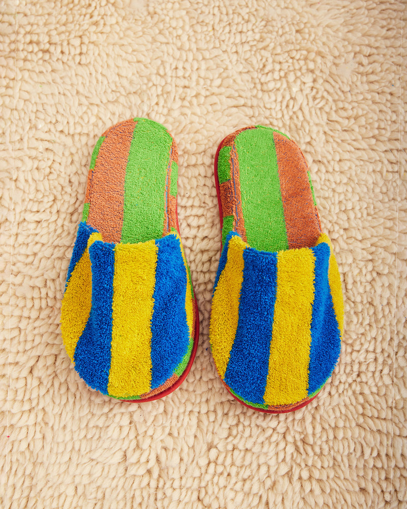 Terry Stripe Slippers