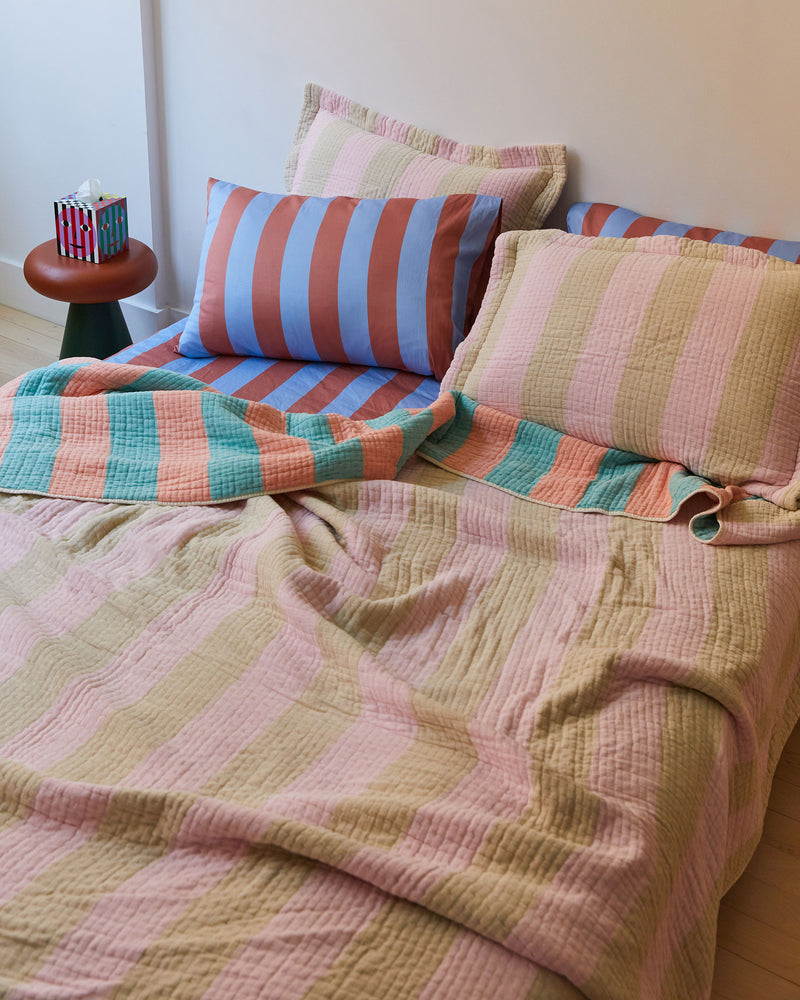 Warm Stripe Coverlet Set