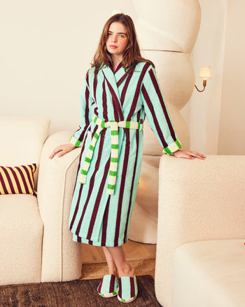 ["Willow Stripe Bathrobe"]