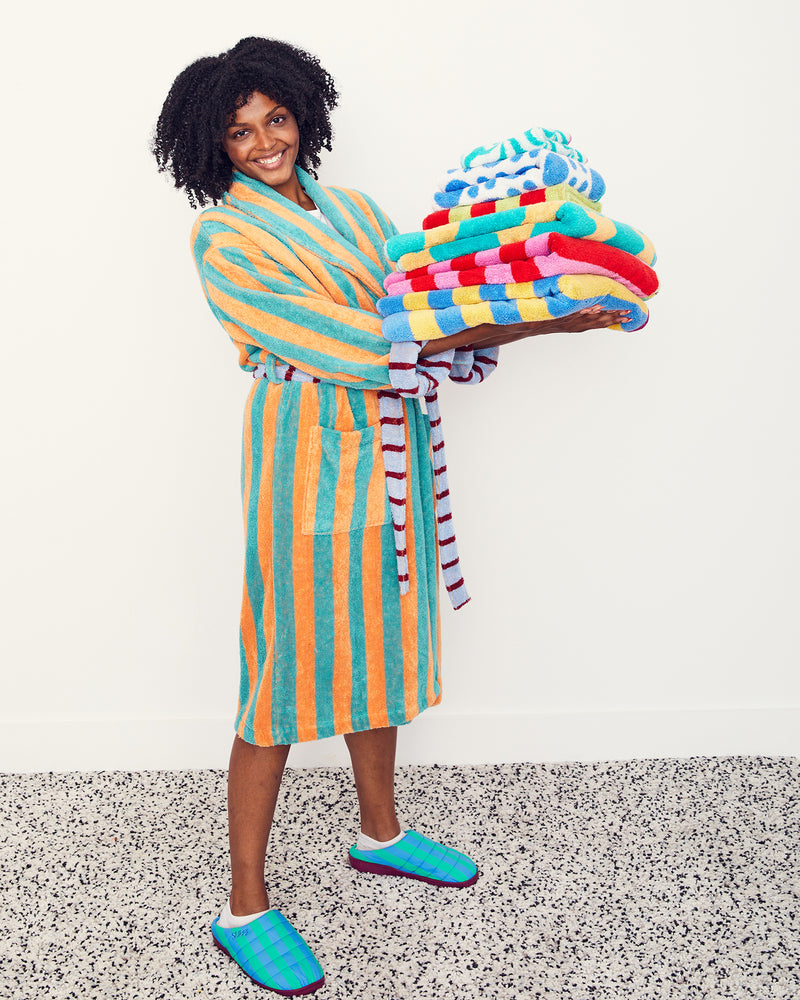 Cantaloupe Stripe Bathrobe