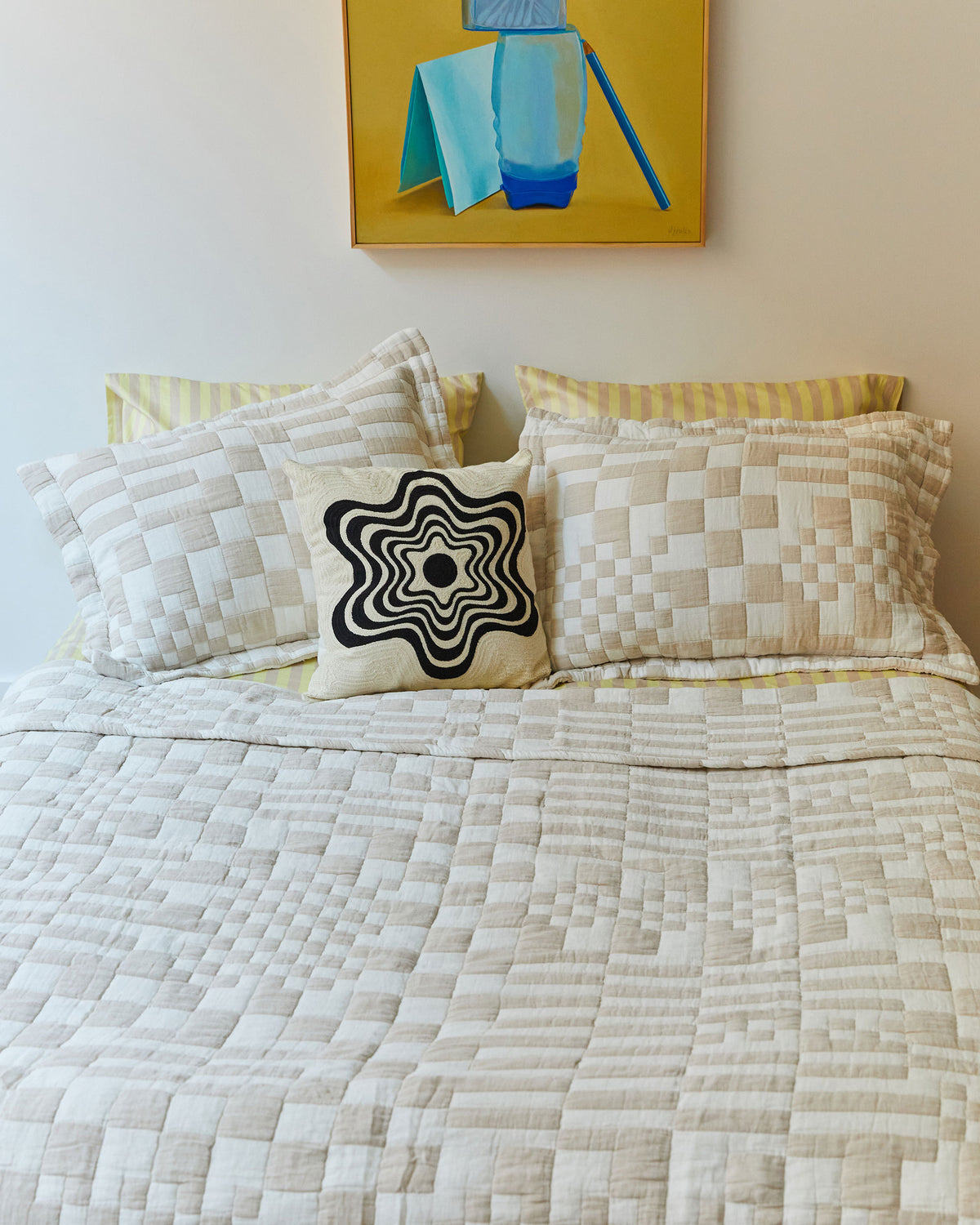 KING SIZE: Check Coverlet Set